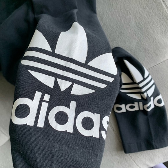 ADIDAS Black Leggings With Logo at Ankles - Picture 5 of 11